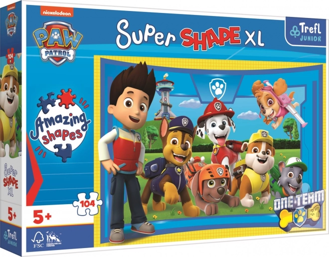 Puzzle 104 XL Super Shape Přátelé štěňat Tlapková patrola/Paw patrol 60x40cm v krabici 40x27x6cm