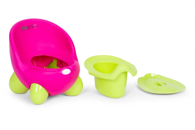 Dětský nočník s ergonomickou opěrkou ECOTOYS růžovo-zelený