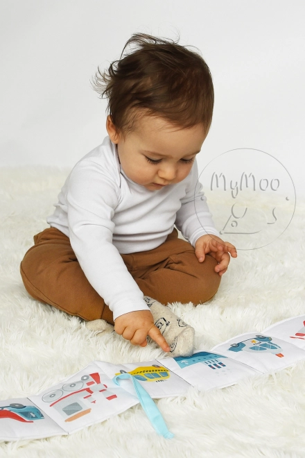 MyMoo Textilní leporelo - Dopravní prostředky 