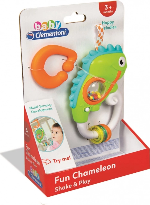 CLEMENTONI BABY Interaktivní chrastítko Veselý chameleon