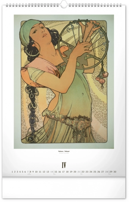 Nástěnný kalendář Alfons Mucha 2024, 33 × 46 cm