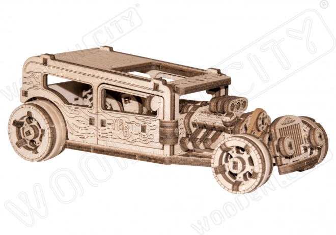 WOODEN CITY 3D puzzle Automobil Hot Rod 141 dílů