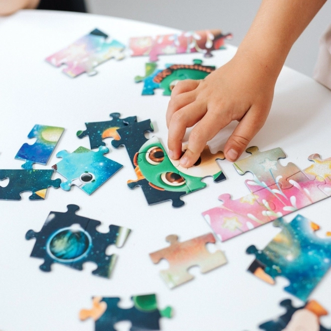 Třpytivé puzzle Treflíci: Mezi hvězdami 100 dílků