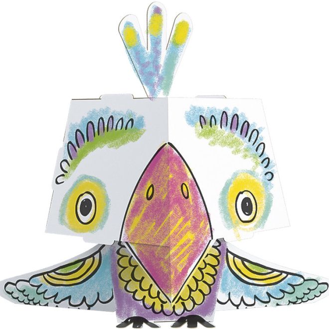 "Papoušek" 3D omalovánky-kompozice pro děti