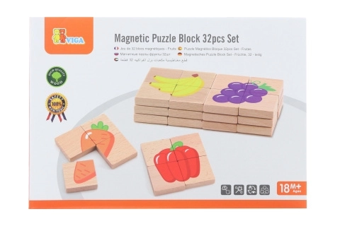 Dřevěné magnetické puzzle - ovoce