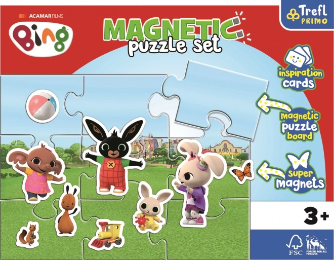 Puzzle magnetické s doplňky Králíček Bing s přáteli v krabici 29x22x5cm