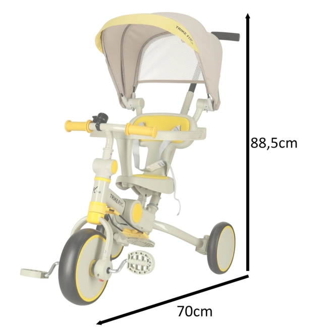 Tříkolka TRIKE FIX V4 se stříškou – Žlutošedá