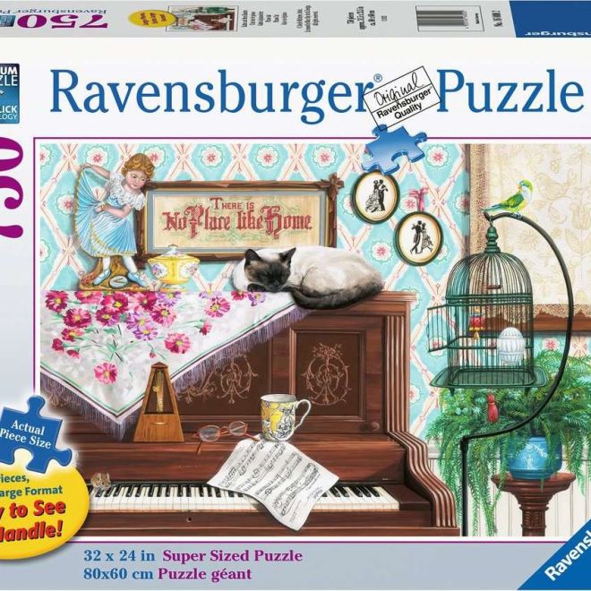 RAVENSBURGER Puzzle Kočka na klavíru XL 750 dílků