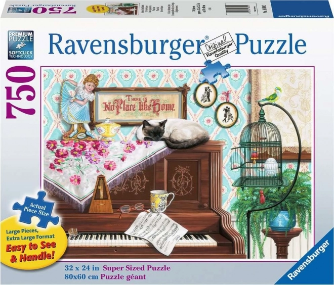 RAVENSBURGER Puzzle Kočka na klavíru XL 750 dílků