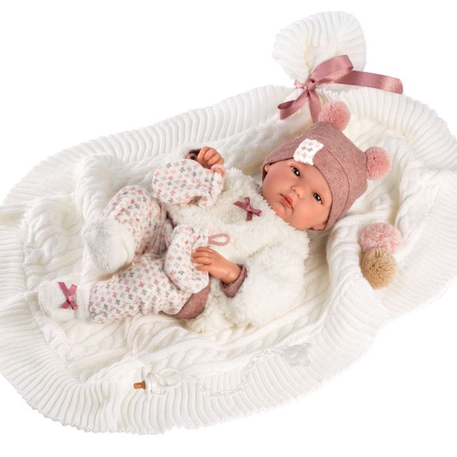 Llorens 63576 NEW BORN HOLČIČKA - realistická panenka miminko s celovinylovým tělem - 35 cm