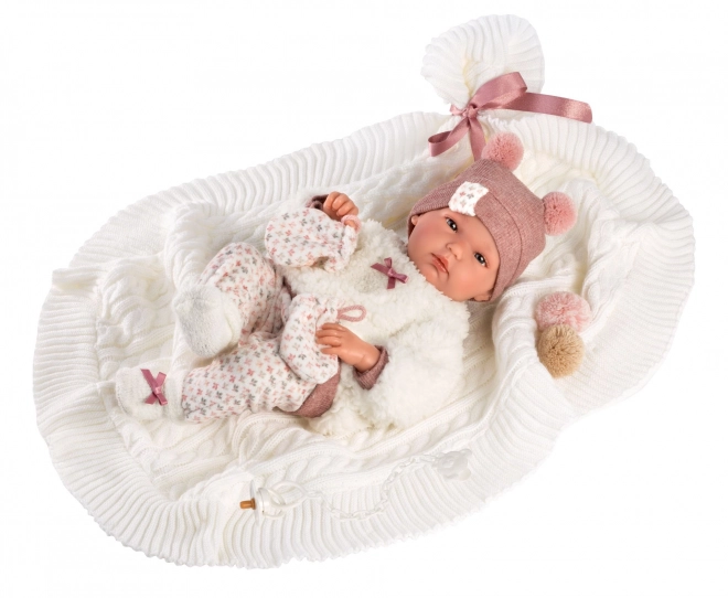 Llorens 63576 NEW BORN HOLČIČKA - realistická panenka miminko s celovinylovým tělem - 35 cm