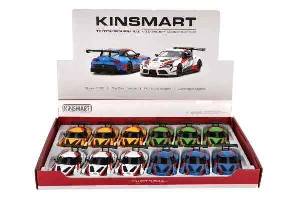 Auto Kinsmart Toyota GR Supra Racing kov 13 cm