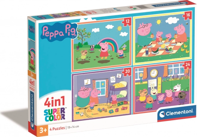 CLEMENTONI Puzzle Prasátko Pepina 4v1 (12+16+20+24 dílků)