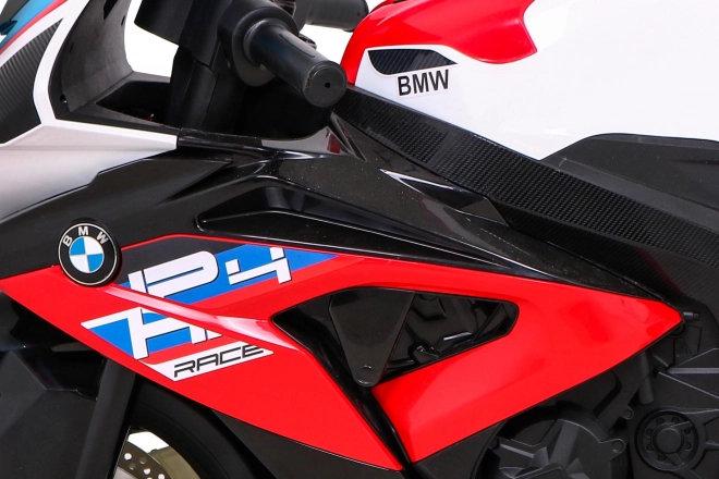 Dětská bateriová motorka BMW HP4 Červená + pomocná kola + pomalý start + EVA + MP3 LED