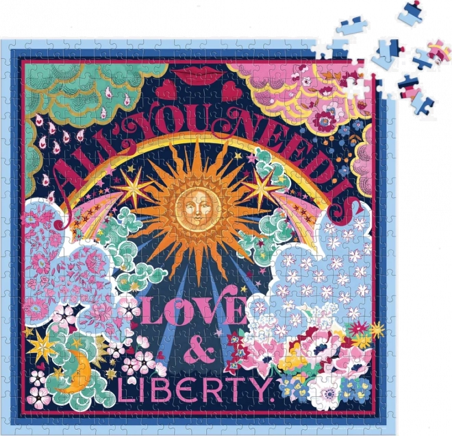 GALISON Čtvercové puzzle Liberty: Všechno, co potřebuješ, je láska a volnost 500 dílků