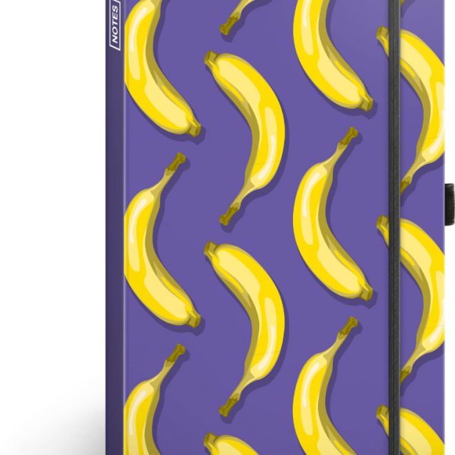 Notes Banány, linkovaný, 13 × 21 cm