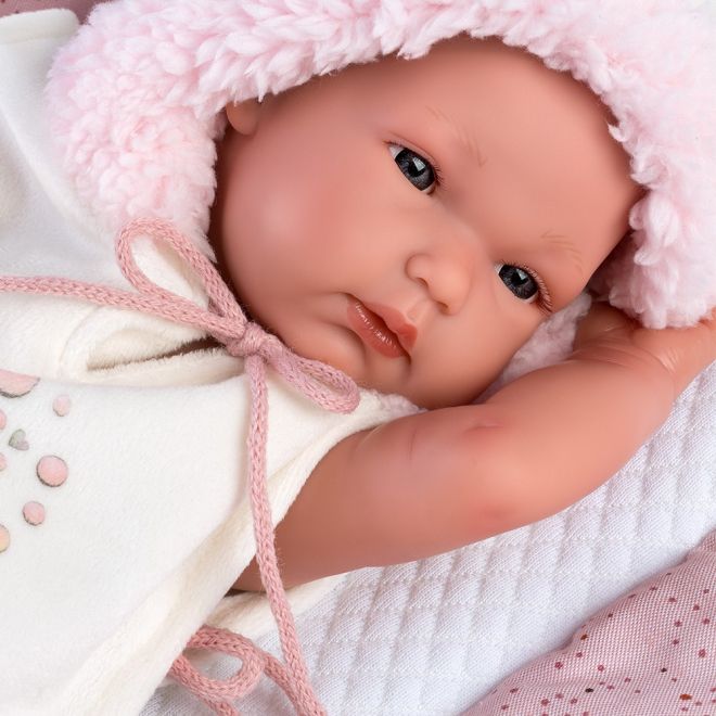 Llorens 63544 NEW BORN HOLČIČKA - realistická panenka miminko s celovinylovým tělem - 35 cm