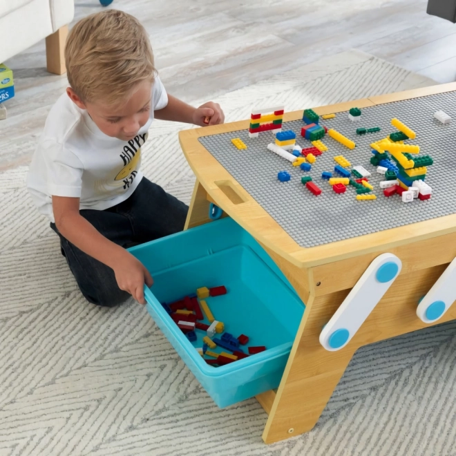 KidKraft Stůl na stavění s boxy a stavebnicí