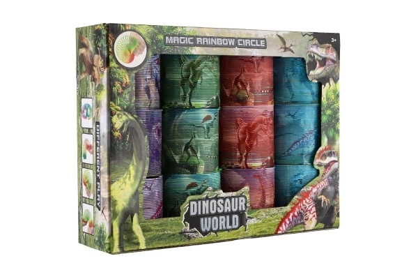 Spirála/pružina dinosaurus plast průměr 6,5cm 4 barvy