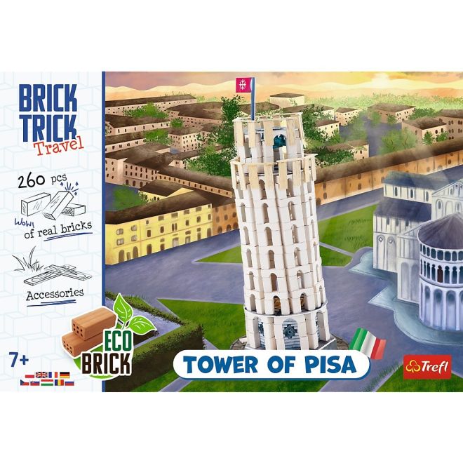 Cihlový trik Cestovní cihly Šikmá věž v Pise