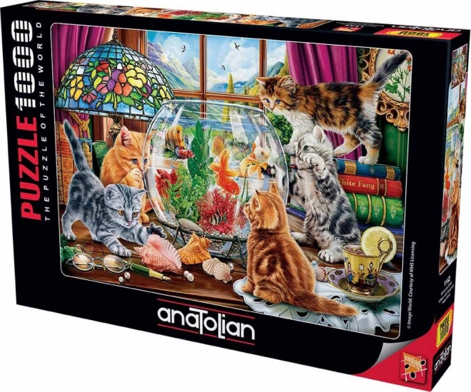 ANATOLIAN Puzzle Koťata a akvárium 1000 dílků