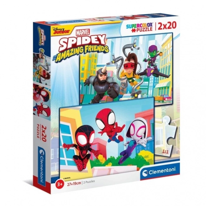 CLEMENTONI Puzzle Spidey a jeho úžasní kamarádi 2x20 dílků