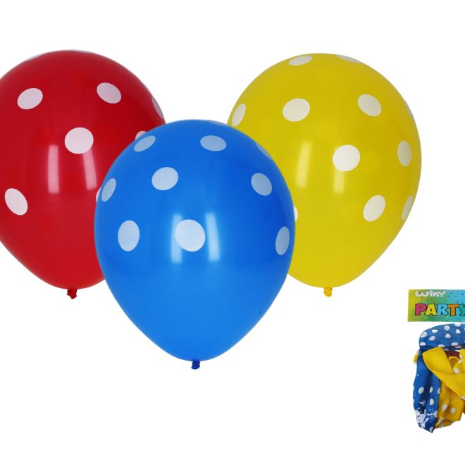 Nafukovací balónky s puntíky 30 cm - 10 kusů