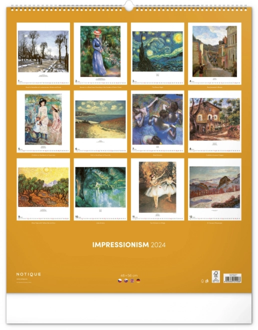 Nástěnný kalendář Impresionismus 2024, 48 × 56 cm