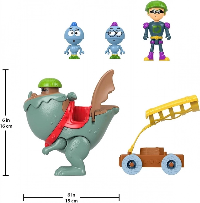Sada figurek rytíře Gus Little Great Dragon + rytířský katapult HGP55