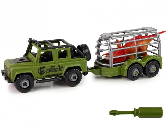 Terénní automobilový transportér DIY Zelený dinosaurus