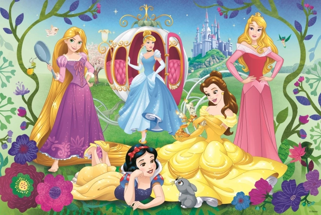 TREFL Třpytivé Glitter puzzle v kufříku Disney: Šťastné princezny 70 dílků