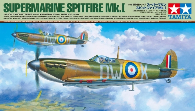 Plastikový model letadla Supermarine Spitfire Mk.I