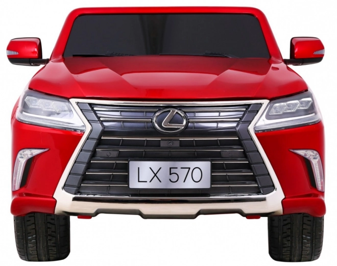 Lexus LX570 Lakované auto pro 2 děti Červená + dálkové ovládání + EVA kola + rádio MP3 LED