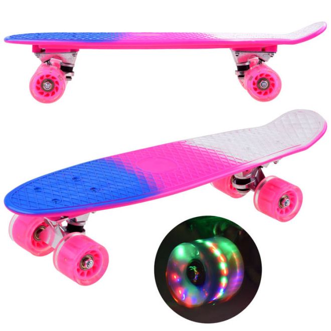 FISZKA Skateboard růžový pro dívky SP0577