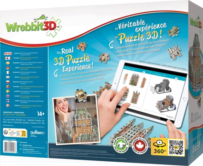 WREBBIT 3D puzzle Le Château Frontenac 865 dílků