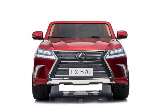 Lexus LX570 Lakované auto pro 2 děti Červená + dálkové ovládání + EVA kola + rádio MP3 LED