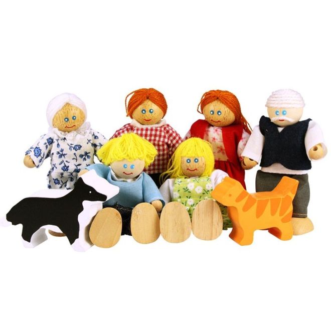Rodina - dřevěné panenky do domečku