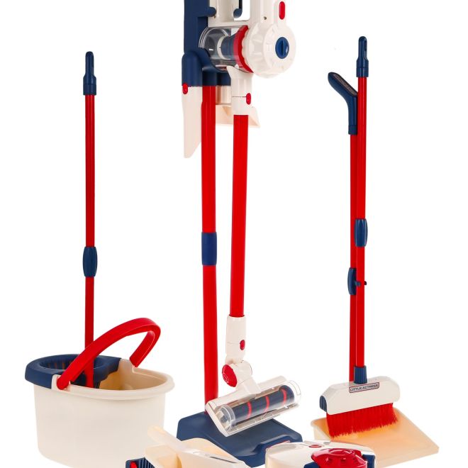 Úklidová sada 6v1 pro děti 3+ Interaktivní domácí spotřebiče vysavač robot mop koště prachovka
