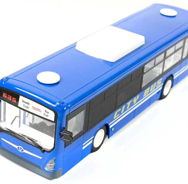 RC autobus na dálkové ovládání s dveřmi - modrý