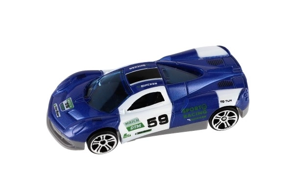 Auto sportovní 6ks kov/plast 8cm na volný chod v krabičce 10,5x27,5x4cm