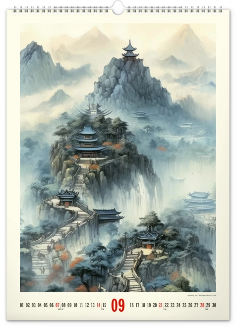 NOTIQUE Nástěnný kalendář Vintage plakáty – japonské umění 2025, 33 x 46 cm