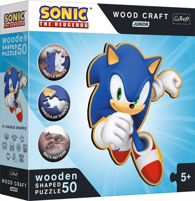 Dřevěné puzzle junior Sonic 50 dílků