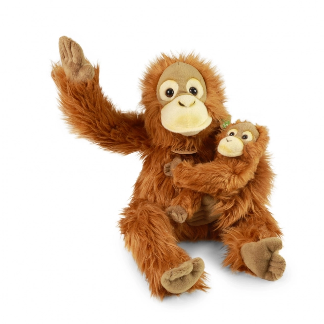 Plyšový orangutan s mládětem 28 cm ECO-FRIENDLY