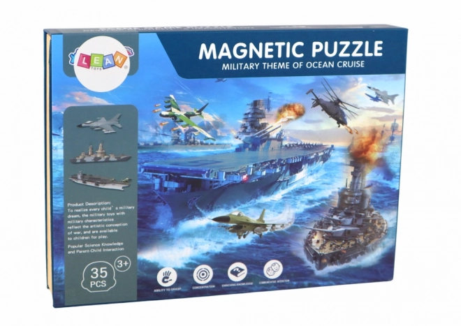 Sada vzdělávacích magnetických puzzle s motivy vojenských lodí