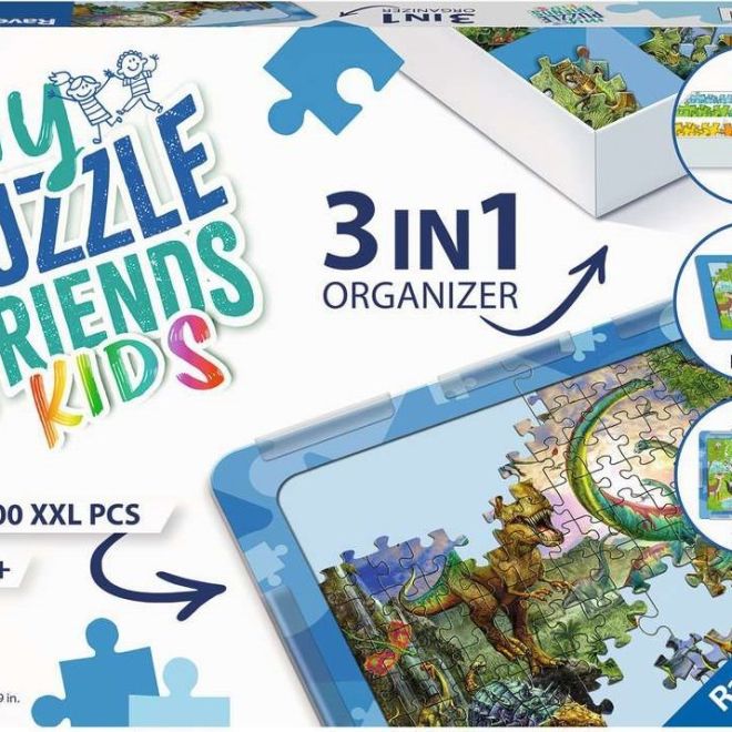 RAVENSBURGER Sada pro skládání puzzle My Puzzle Friends Kids 3v1 modrá