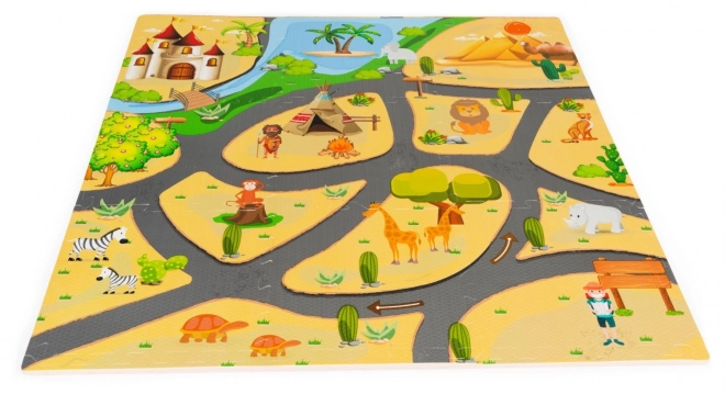 ECOTOYS Pěnové puzzle Safari s okraji