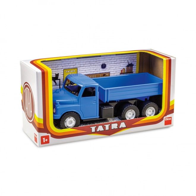 Auto nákladní Tatra 148 valník plast 30cm modrá v krabici 35x18x13cm