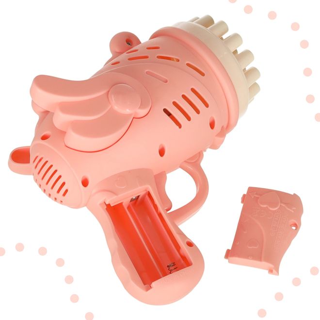 Pistole na mýdlové bubliny s křídly růžová