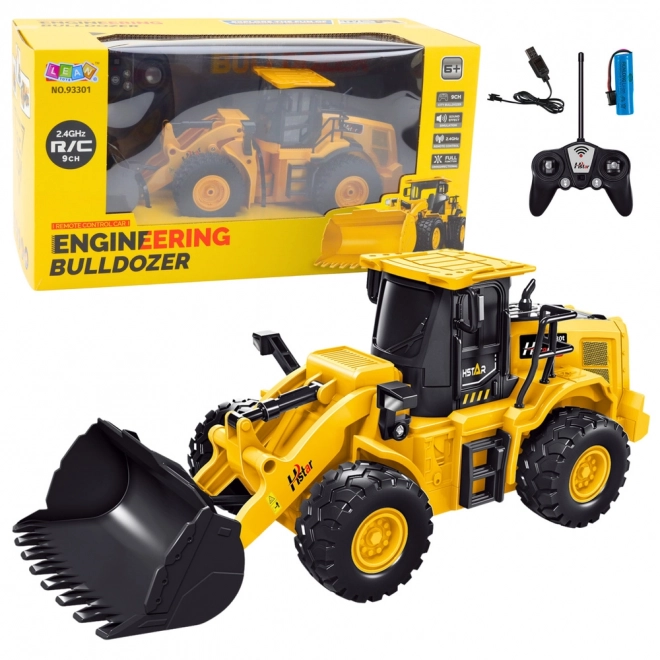 Zalďně ovládaný buldozer RC žlutý
