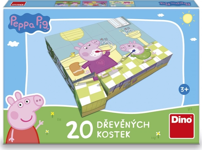 DINO Obrázkové kostky Prasátko Peppa: Veselý den, 20 kostek